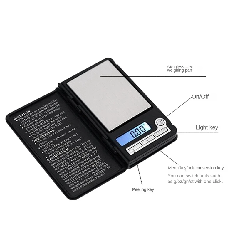 Digital Kitchen Scale Jewelry Gold Balance Weight Gram LCD Pocket Weighting Electronic Scales