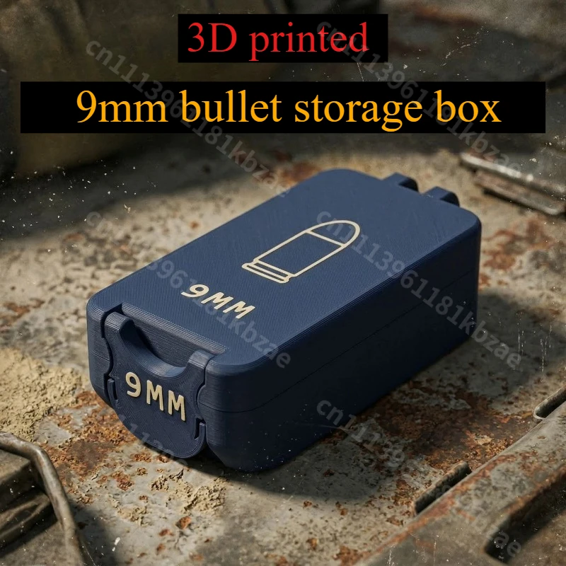 Portable Storage Box 3D Printed 9mm Bullet Storage Box Military Enthusiast Desktop Collection, Just An Empty Box