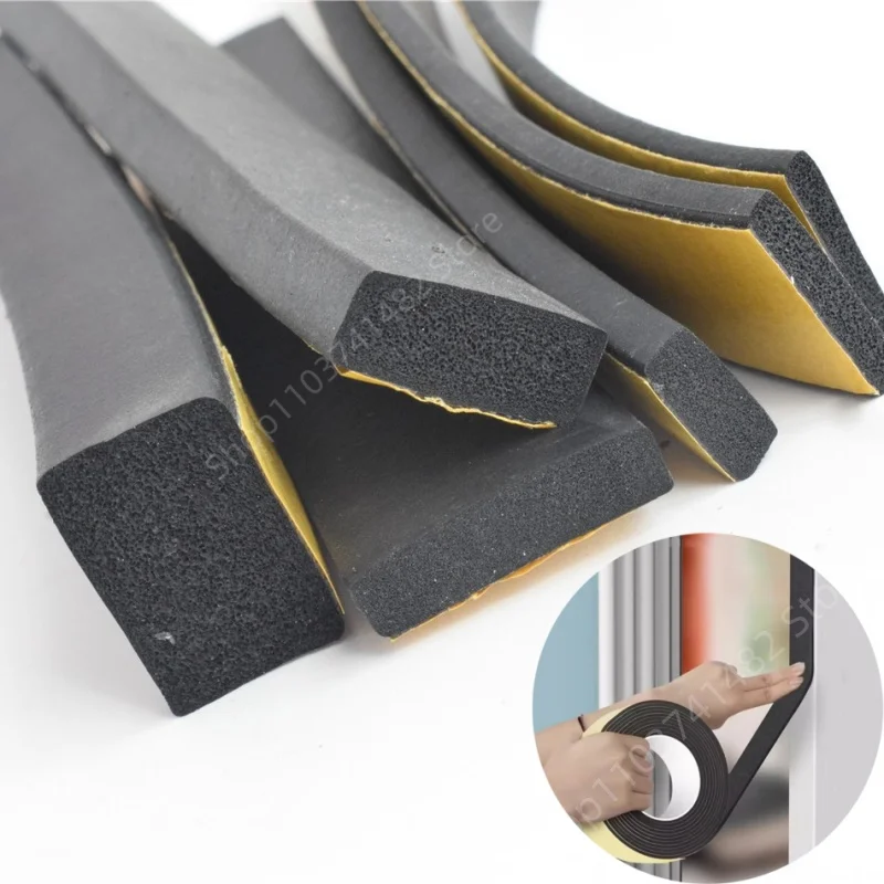 2-10M Rubber Self Adhesive Sponge Seal Strip Single Sided Adhesive EVA Foam Anti-collision Seal Gasket Width10-30mm Thick 1-20mm