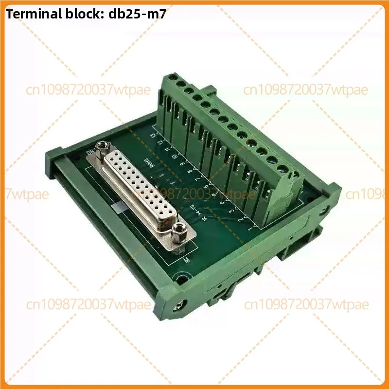 For DB25-M7 Breakout Terminal Block, DB25 Female To Terminal, DIN Rail Mount