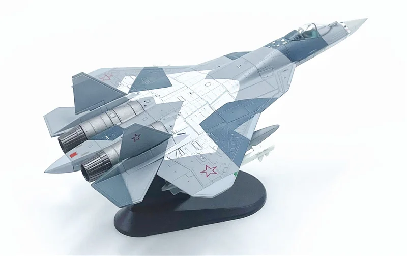 1: 100 wltk Russian Su-57 Stealth Model aircraft Snow Geometry Split Camo Alloy finished product collection model