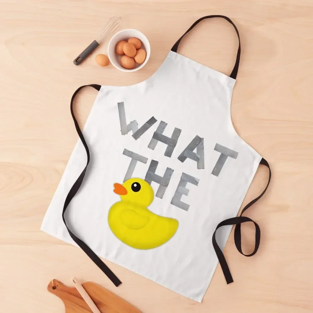 WHAT THE DUCK written with duck tape Apron cook wear chef for man Apron