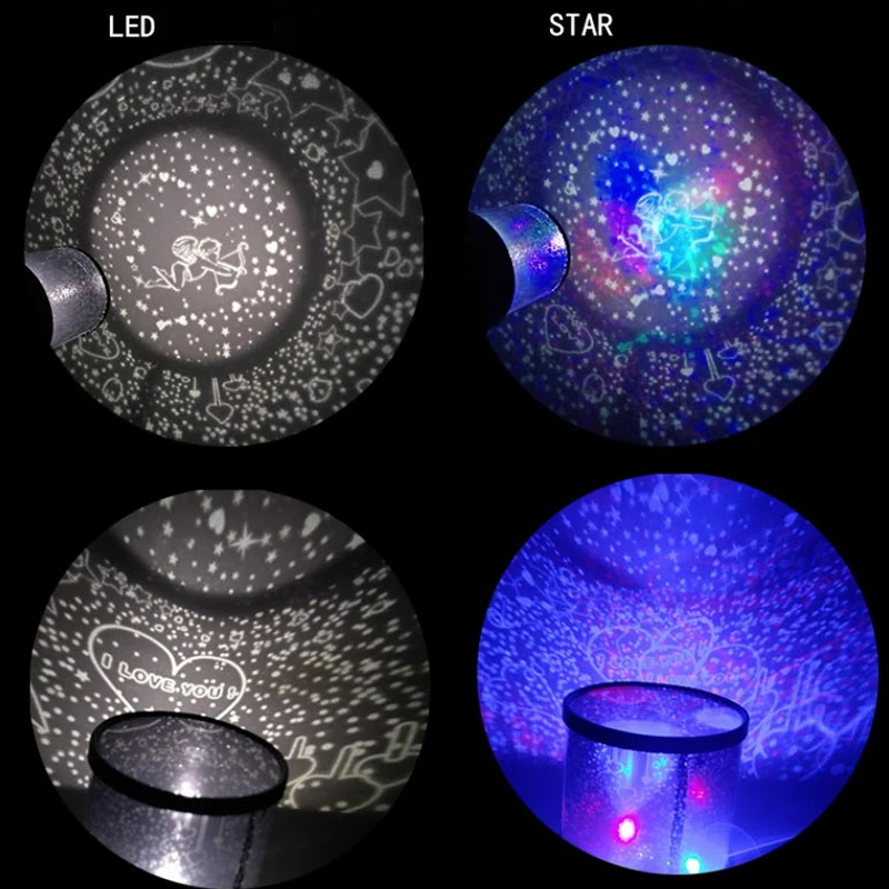 

Новинка Забавный светодиодный мультяшный Звездный проектор романтическая красочная Ночная лампа светящиеся Детские игрушки Детский креативный праздничный подарок на день рождения
