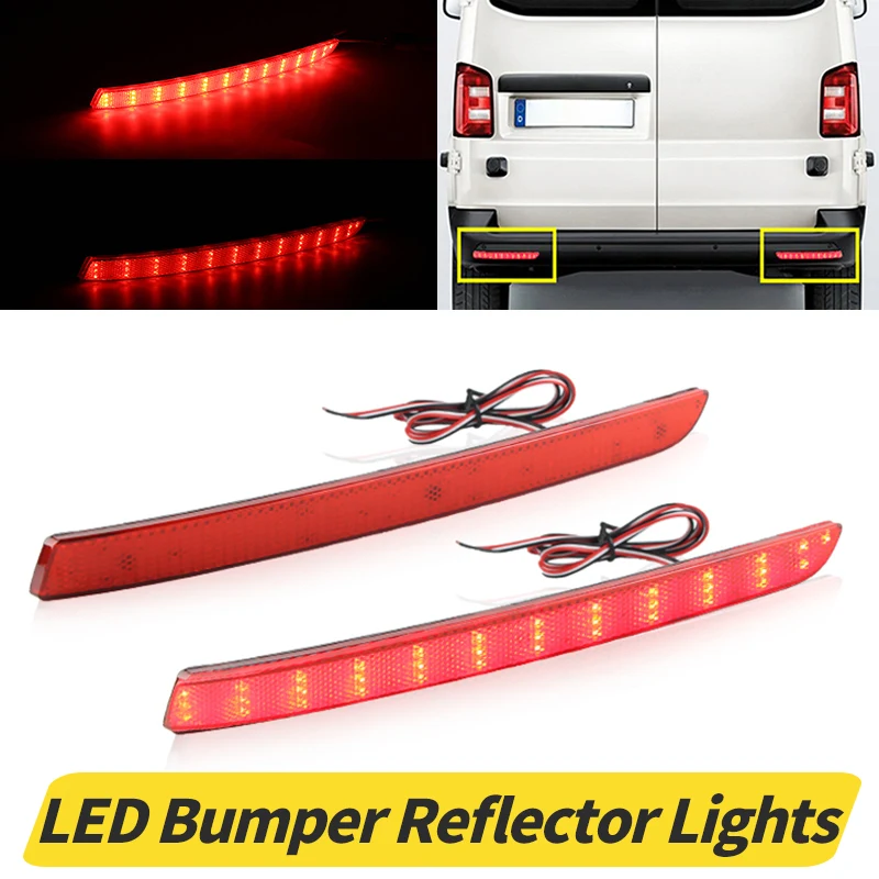 

1 пара светодиодных отражателей заднего бампера, задняя сигнальная лампа для Volkswagen Transporter T5 2012 2013 2014 2015 2016 Caravelle Multivan