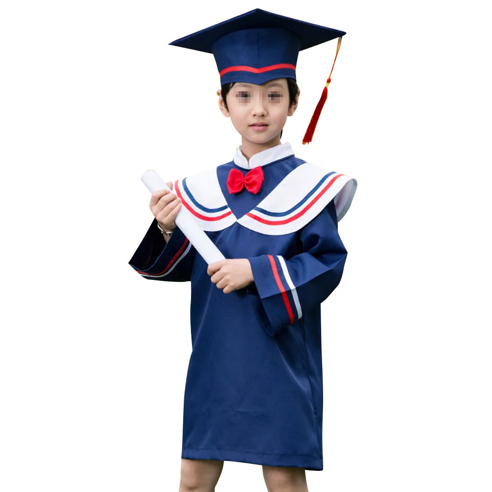 Set di costumi Phd per bambini, abito da laurea e berretto, uniformi scolastiche da dottore, design elegante per la cerimonia di laurea dei bambini, riutilizzabili