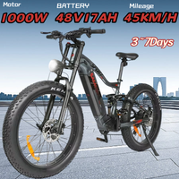 SAMEBIKE RS-A08 Adult Electric Bicycle 26inch Fat Tire City Commuter 1000W High Speed Motor 48V17A Lithium Battery Electric Bike