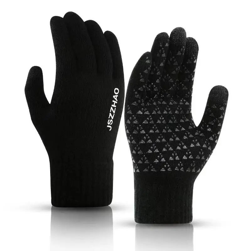 Winterhandschuhe für Damen und Herren – verbesserte Touchscreen-Handschuhe für kaltes Wetter, wärmend, aus Strick, mit Anti-Rutsch-Funktion zum Laufen, Autofahren und Wandern. – Detail 6