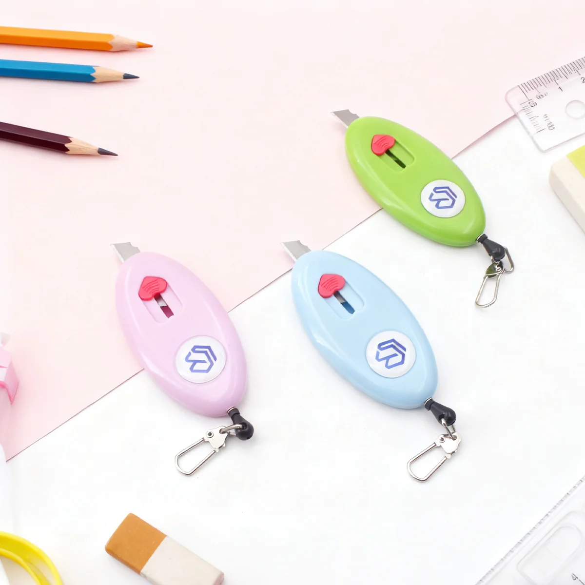 Retractable Utility Knife Mini Cutter for Students Office Workers and Home Use-Compact Paper Trimmer with Recoil Mechanism