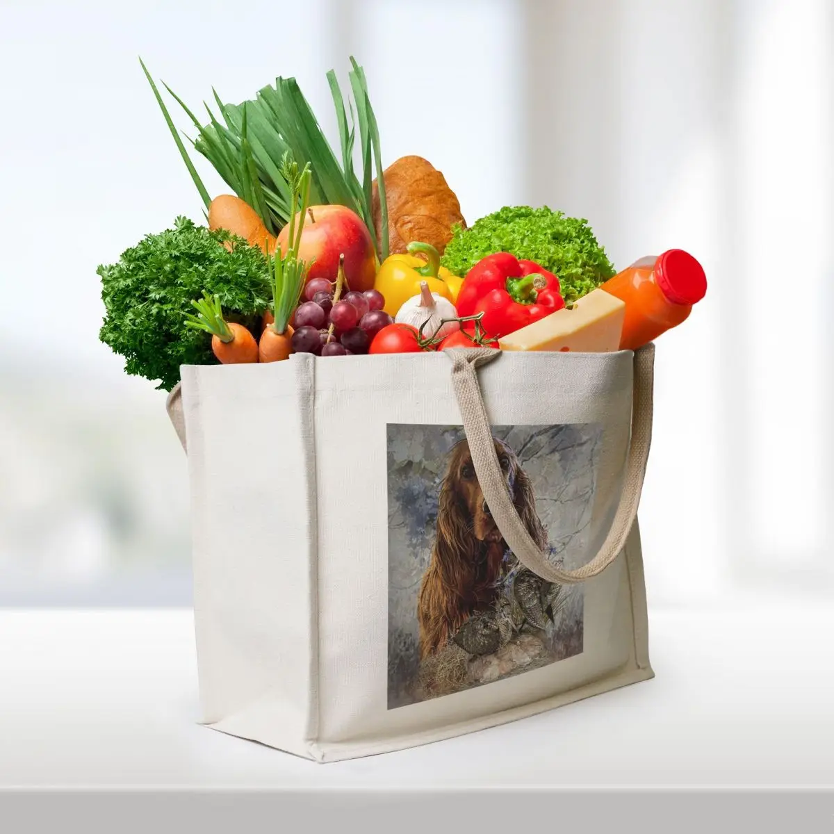 Irish Setter with woodcock Tote Bag canvas shopping bag tote bag Cloth