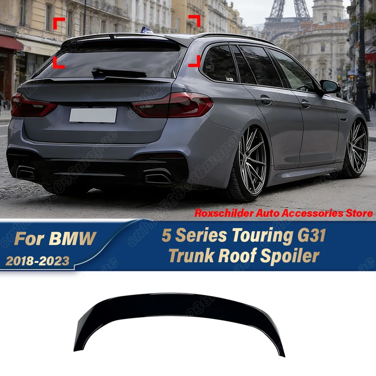 For BMW 5 Series Touring G31 2018 2019 2020 2021 2022 2023 Car Rear Spoiler Sports Racing Large Tail Wing Body Modification Kit