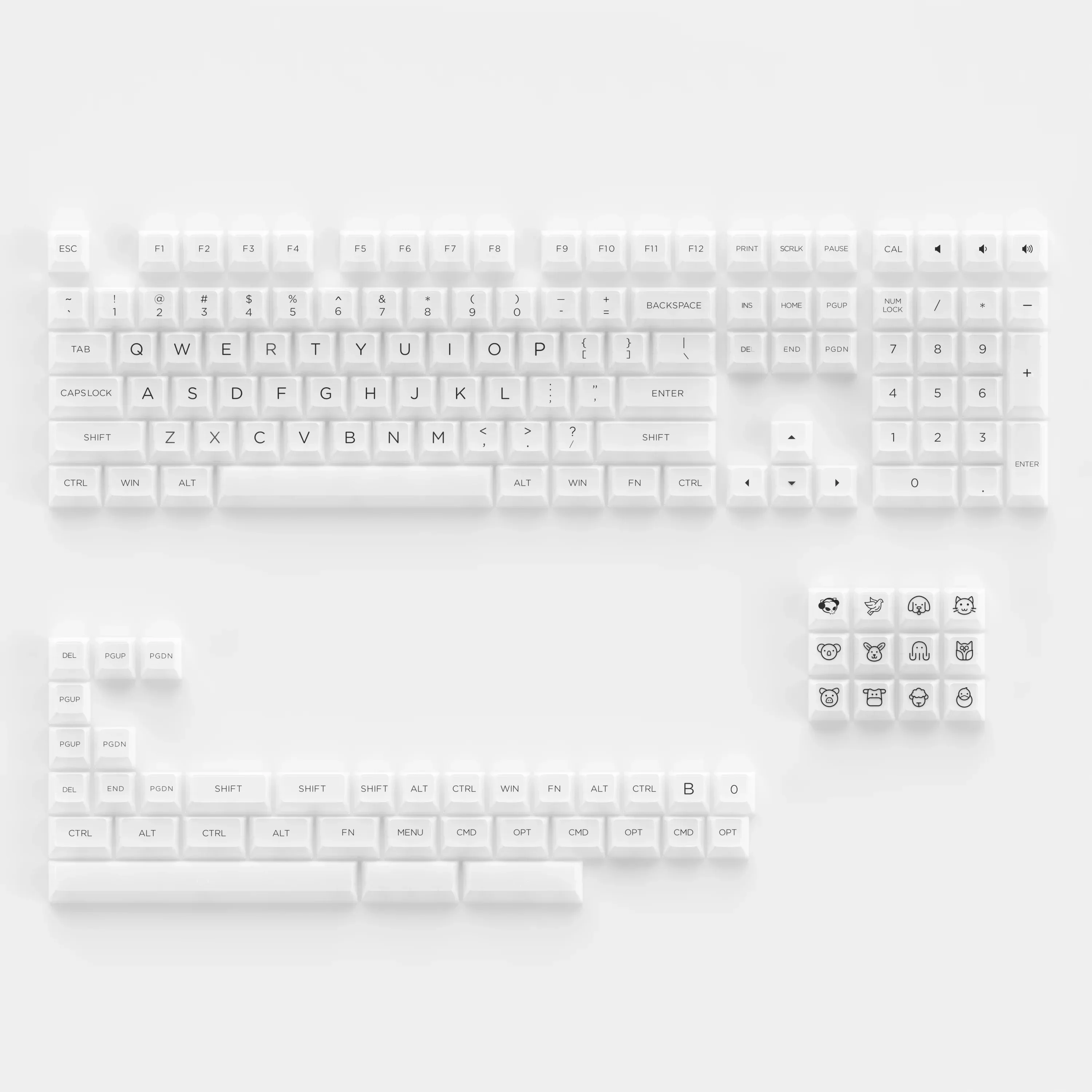 Mechanical keyboard Clear translucent Keycap set Cs jelly Switches Cherry ASA Profile PBT Double shot Keycaps