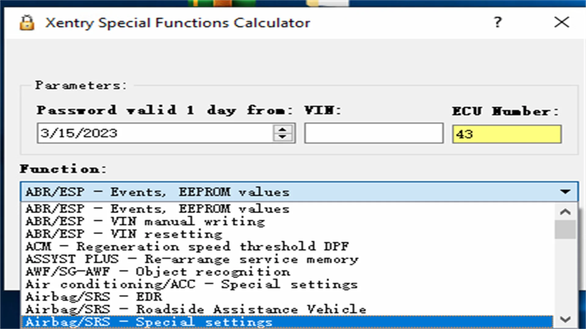 Xentry DAS Xentry Special Function Calculator F Special Function Calculator FDOK Vedoc Calculator Keygen for MB Star C3 C4 C5 C6