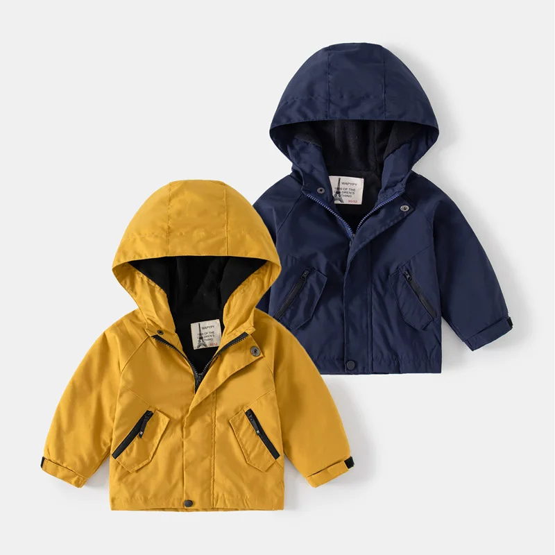 

Fleece Boys Outdoor Jacket Warm Wind-proof Toddler Kids Coat Children's Clothes Baby Hoodies