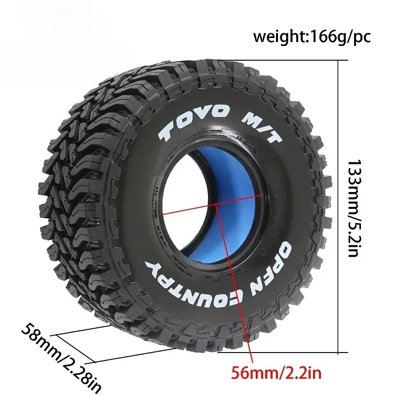 

4PCS 2.2 Inch Tire for 1/7 1/8 MJX H8H Remote Control YK4083 Crossrc Big Rhino - Easy to Control RC Vehicle