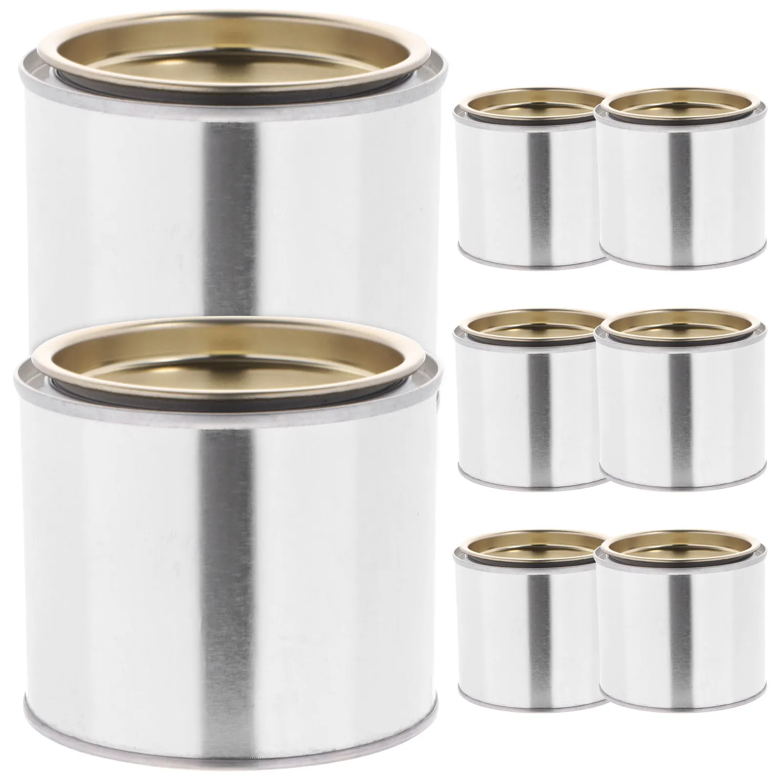 8 pcs Bucket Paint Container Lid Storage Plastic Handle Halloween Christmas New Year Iron Storage Container Metal Construction