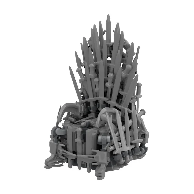 MOC Assembling Building Blocks Toy Iron Throne King\'s Throne Seat Model Ornaments Sword of Power Creative Idea Gift