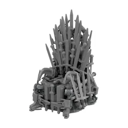 MOC Assembling Building Blocks Toy Iron Throne King's Throne Seat Model Ornaments Sword of Power Creative Idea Gift