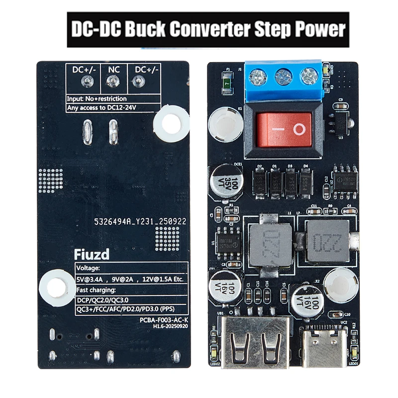 DC-DC Step Down Board 12-24V Buck Converter Power Supply Module with shutdown function 5V/9V/12V/24V Output