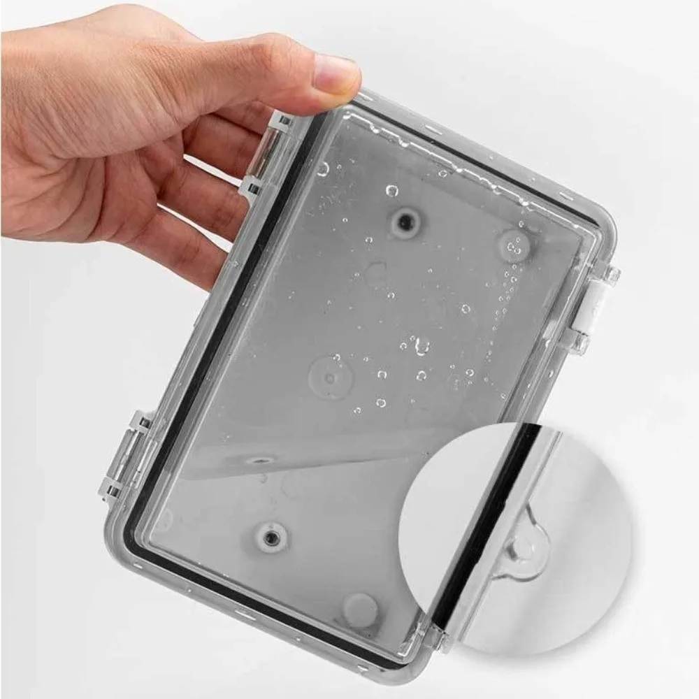 Outdoor Sealed Electrical Plastic Enclosure ABS IP66 Waterproof Distribution Box with Hasp Transparent Cover