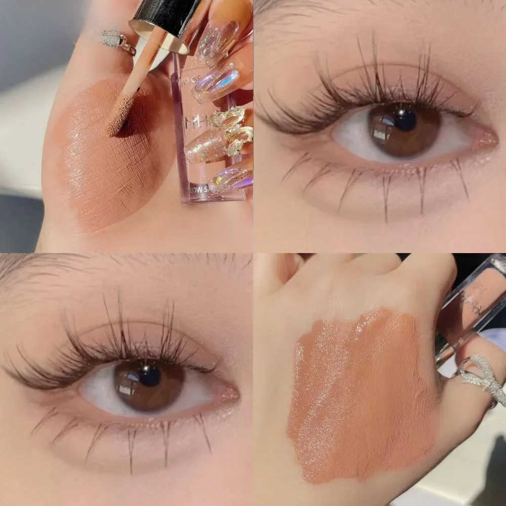 Nude Matte Liquid Eye Shadow Pencil Langlebiger glänzender Lidschatten Schimmer Pailletten Glitzer Augen Make-up Palette Comestics Maquillge