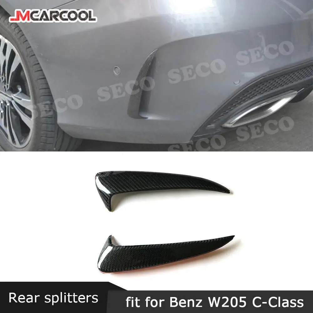 

For Mercedes Benz W205 C205 C43 C63 AMG Coupe 2 Door 2015 - 2019 Carbon Fiber Rear Bumper Side Air Vent Trims Winglet Canards