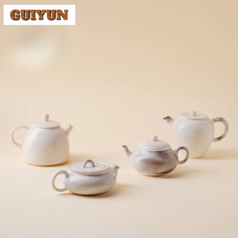 Kiln Flambed Glazed Teapot Vintage Tea Infuser Pot Tea Making Kettle With Filter Tieguanyin Teaware Accessories Ornaments Craft