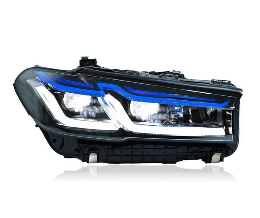 Car Front Light Accessories (Need To Replace The Bumper) For  G30 F90 M5  Headlight Fog Turn Signal High Low Lens Lamp