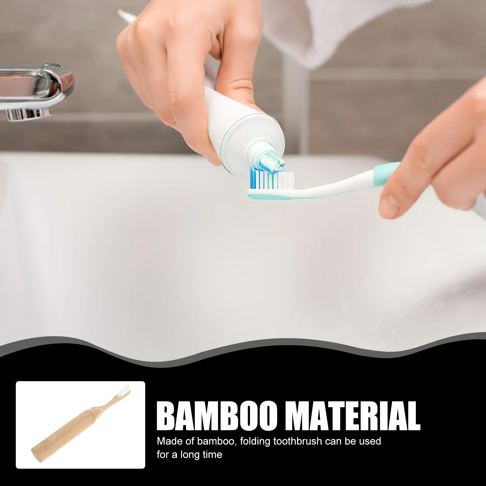 

Portable Bamboo Folding Toothbrush Soft Bristles for Travel Adult Toothbrush Durable Practical Portable Bamboo Toothbrush,