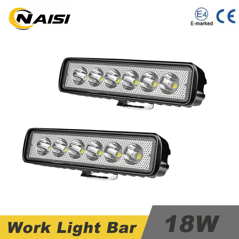 Off-Road Motorcycle LED Light Bar Focus Beams 6LEDS 12V 24V Universal Waterproof Kit for Jeep Wrangler  Truck Tractors SUV 4x4