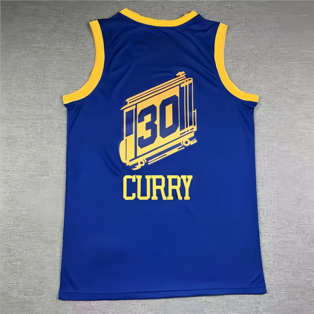 Basketball jersey Warriors 30th new blue Jin Dian retro men's and women's sports quick-drying breathable basketball vest curry