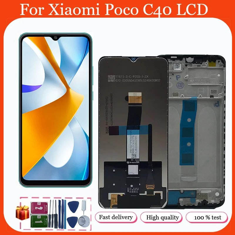 ЖК-дисплей 6,71 дюйма для Xiaomi Poco C40 220333QPG, сменный сенсорный экран, дигитайзер в сборе, запасные части