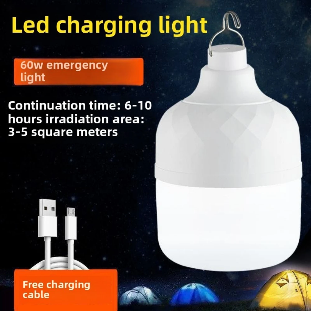 1pc oplaadbare LED draagbare noodverlichting voor binnen en buiten (met batterij) flits BBQ-tent campinglicht verlichting lamp lantaarn