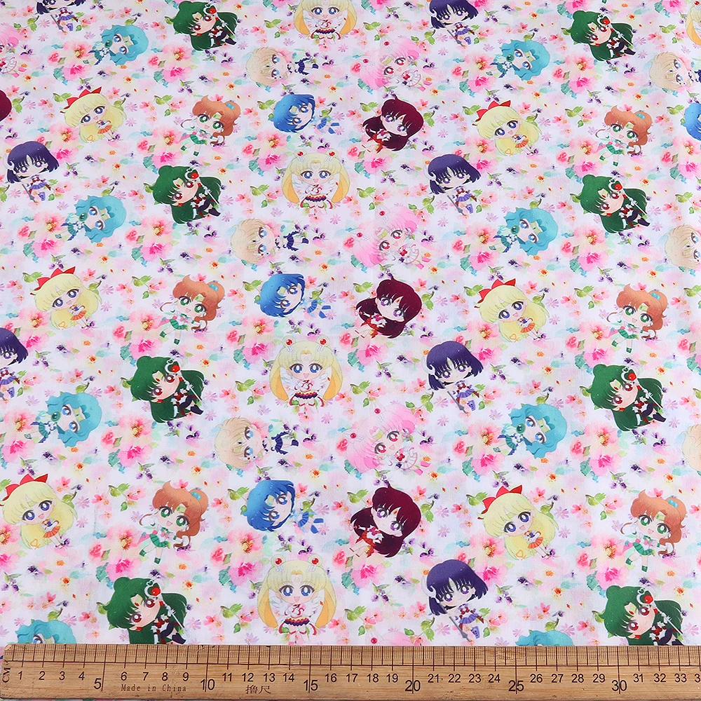 140cm di larghezza Sailor Moon periferiche Anime giapponesi tessuto in poliestere cucito fai da te Patchwork Quilting abbigliamento per bambini