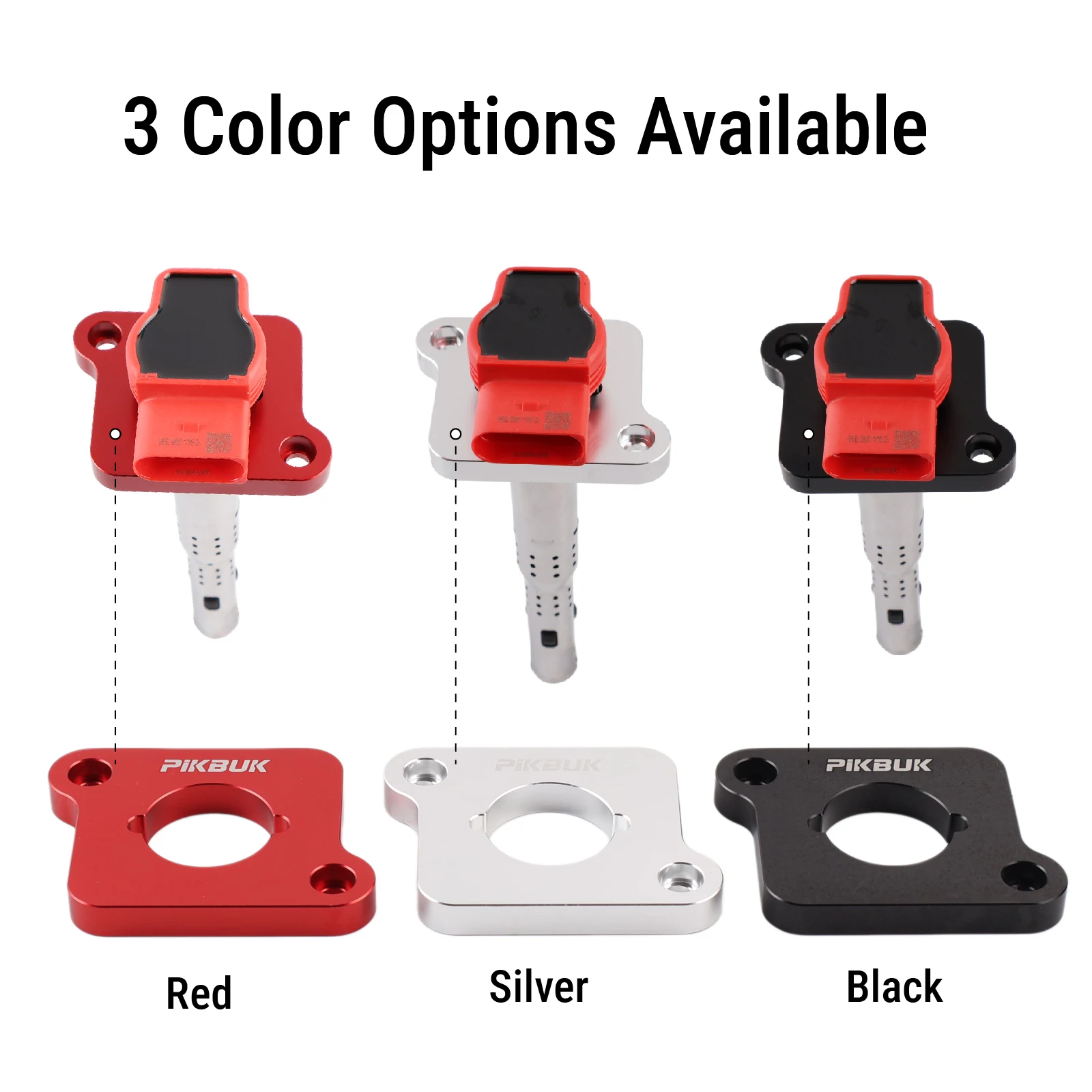 PIKBUK 4 Pcs Aluminum Coilpack Adapter Plates Billet For Audi A3 S3 A4 A6 TT R8/TFSI Ignition Coils 8L Golf 1.8T RS4 S4 B5 view 3