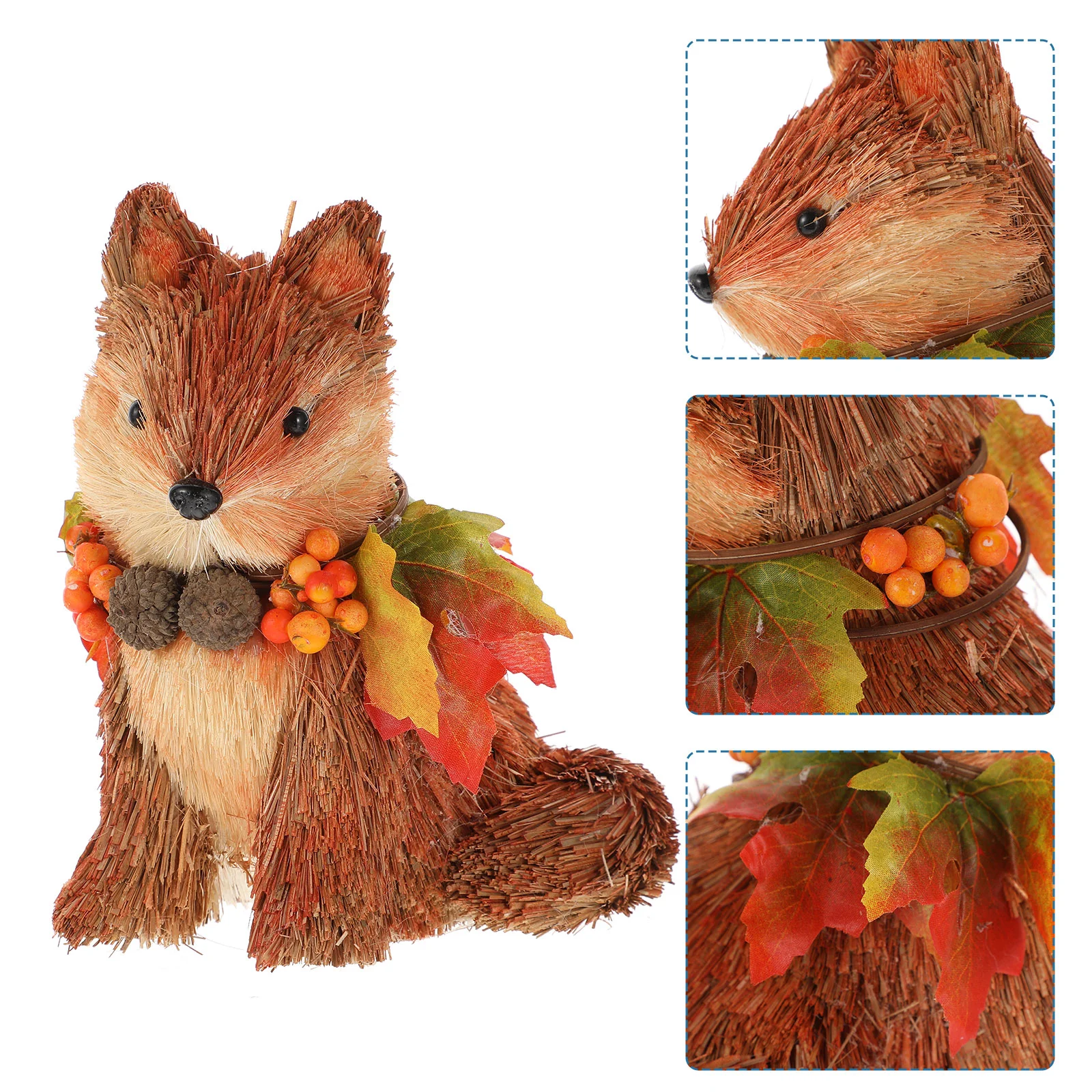 

Squirrel Ornament Decorations Animals Figurine Autumn Wooden for Gardens Sculpture Figurines Model