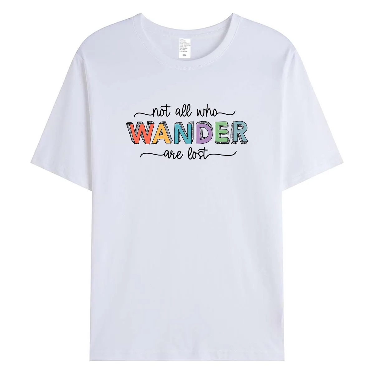 Casual WANDER Print T-Shirt Women Loose Fit Short Sleeve Crewneck Tee Travel Adventure Outdoor Vacation Cotton Blend