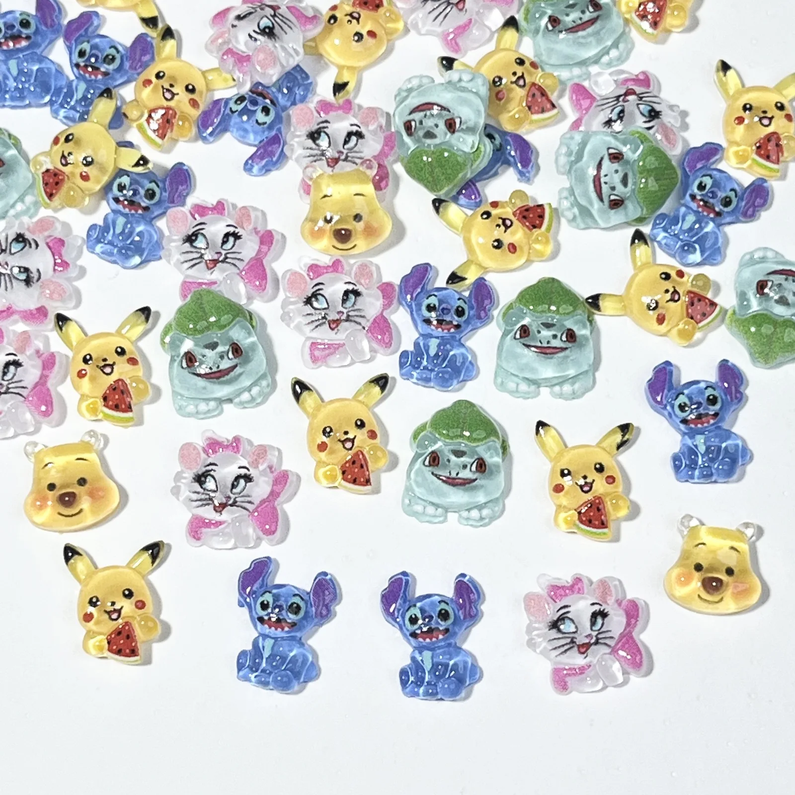 20pcs Disney Stitch Cartoon Nail Charms for Diy Nail Making Kawaii Cute Resin Nail Art Decoreation