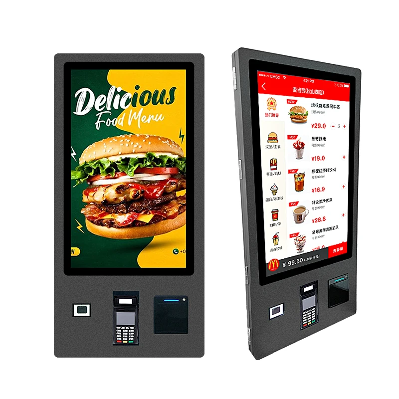 Terminal Kiosk With QR Scanner POS Brackets Printer32 Inch Interactive Self-Service Payment