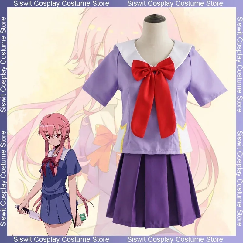 

Future Diary Gasai Yuno Cosplay Costumes JK School Girls Uniform Full Set Sailor Suit Party Anime Carnival Dress Up Women Outfit