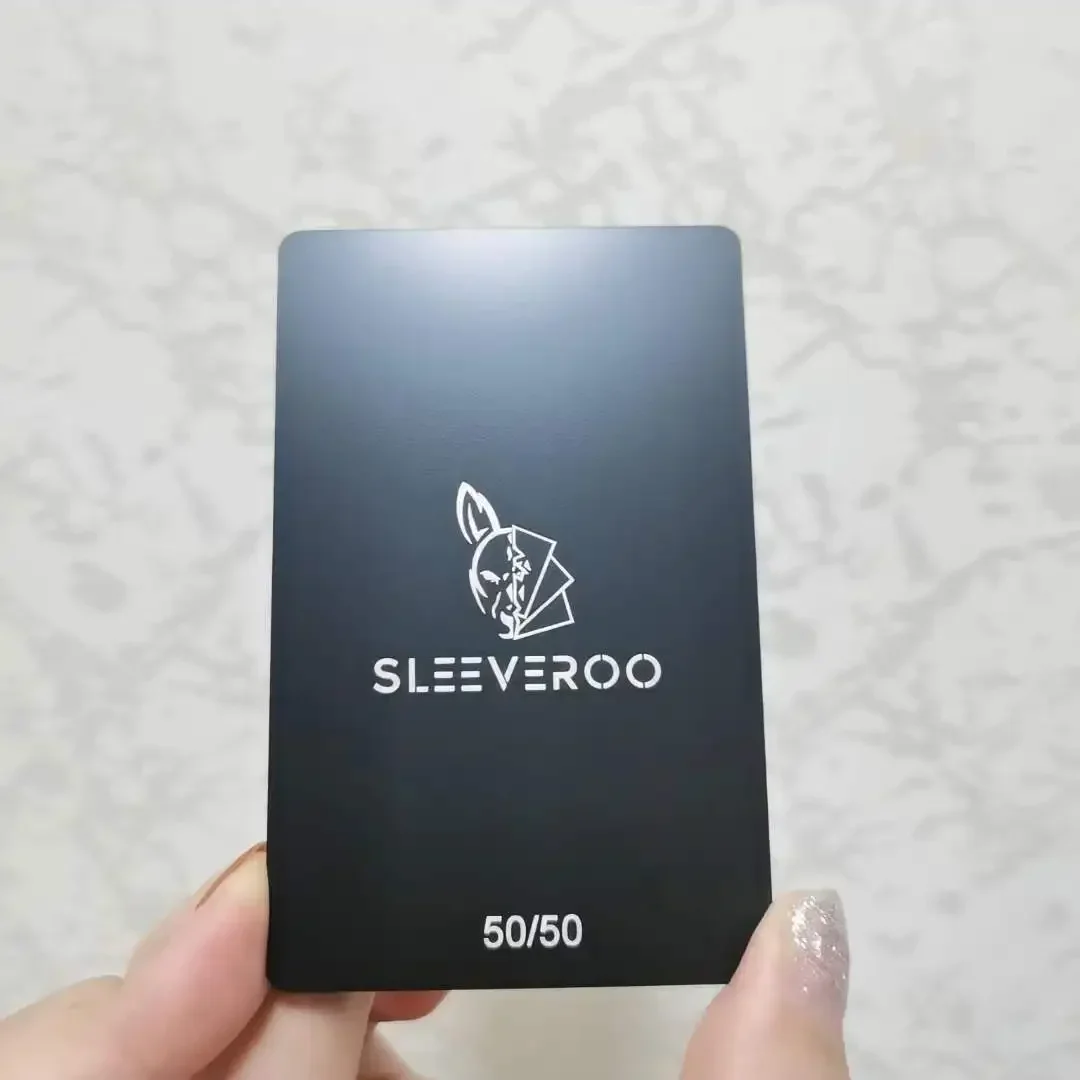Tarjeta de visita de metal de acero inoxidable de lujo con logotipo personalizado moderno al por mayor de 0,8 mm para grabado láser