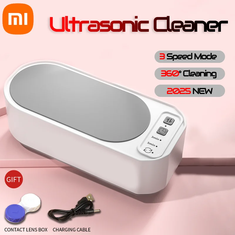 Xiaomi 360 °   Limpiador de gafas de joyería con vibración tridimensional Limpiador ultrasónico portátil inalámbrico con carga USB