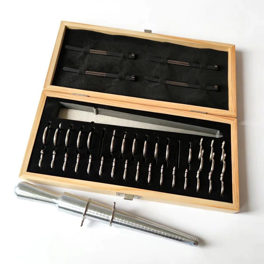 Ring Sizer Kit Finger Sizer Gauge Harbor Ring Mandrel Stick 1-33 Measuring Tool For Jewelry Making Measurement Set Wooden Box