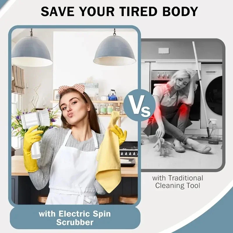 Xiaomi Electric Spin Scrubber Cleaning Brush Power Scrubber with 5 Replaceable Brush Heads Electric Cleaning Tools For Bathroom