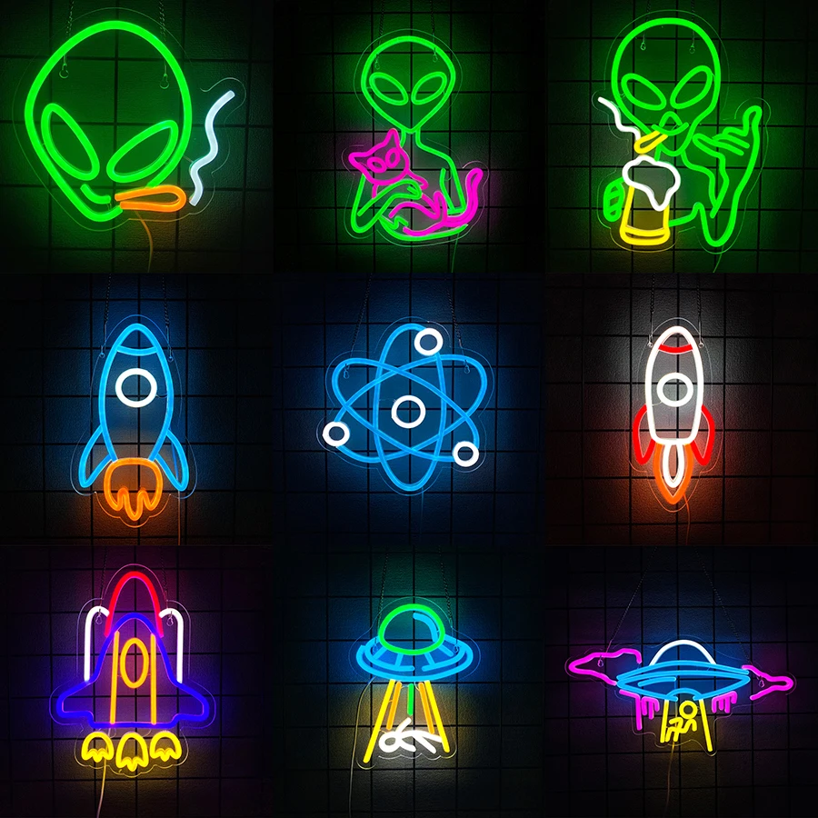 Alien Neon Sign,Roc…