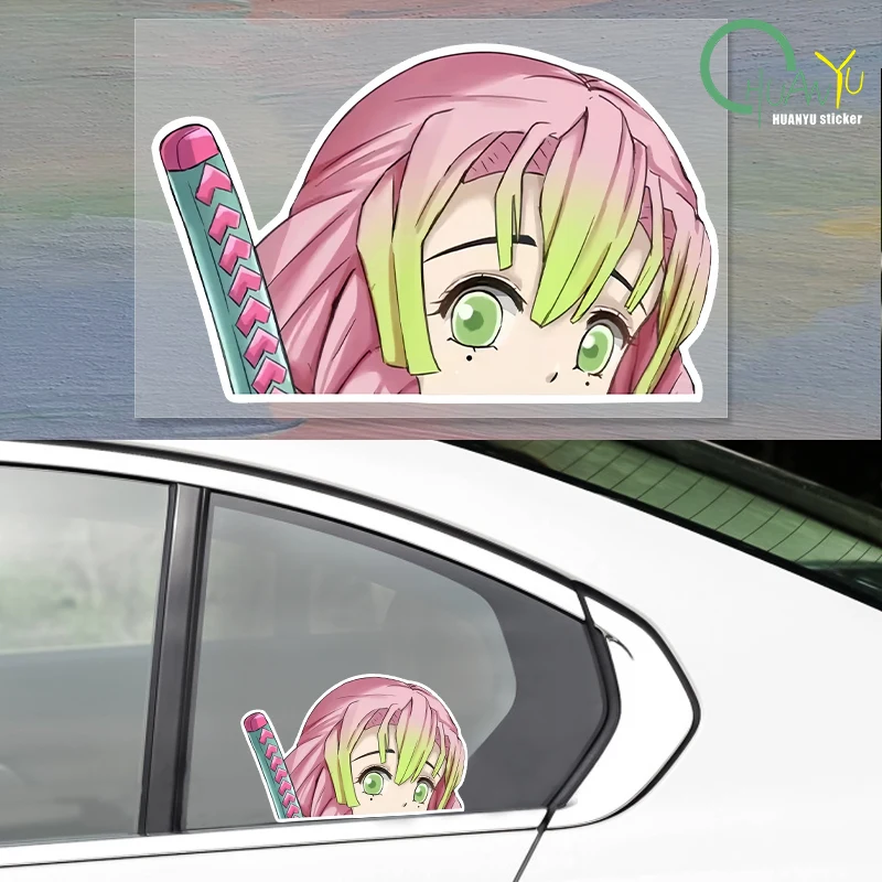 Cute Beauty Peeping Anime Car Stickers PVC Bumper Windshield Cover Scratches Accessories Auto Decal Motorcycle Laptop Decoration