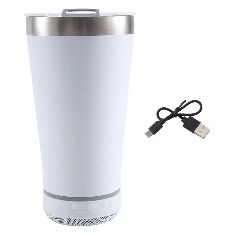 

ABWR-USB 16Oz Thermal Bluetooth Tumbler Reusable Stainless Steel Double Wall Tumbler 473ML Insulated Beer Mug With Opener Easy T
