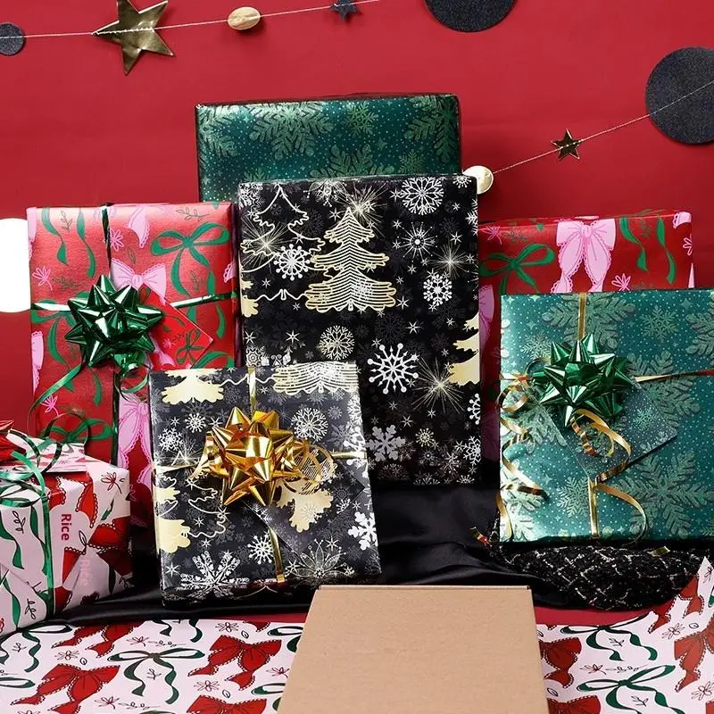 

Рулон упаковочной бумаги [YU] 17x118 дюймов, подарочная бумага для Рождества, крафт-бумага - черная с шишками, рождественская крафт-бумага для подарков