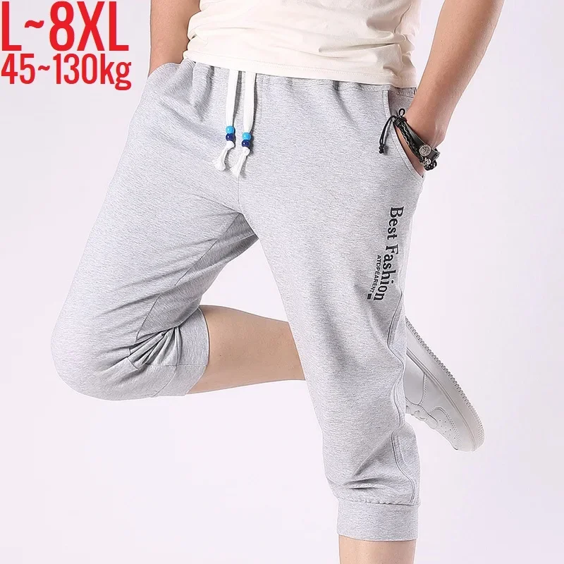 2024 New in Men\'s Short Summer 3/4 Pant Men Long Sport Bermuda Male Casual Breeches Sweat Beach Below Knee Length Big Size Large