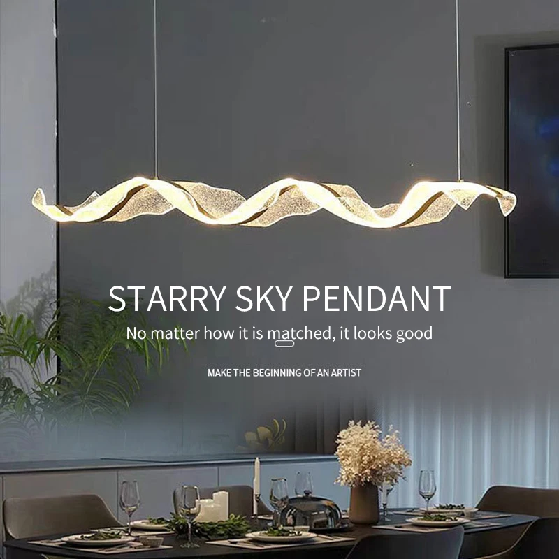 Modern Minimalist Restaurant Pendant Light Starry Sky Creative Long Living Room Dining Table LED Home Decoration Indoor Lighting