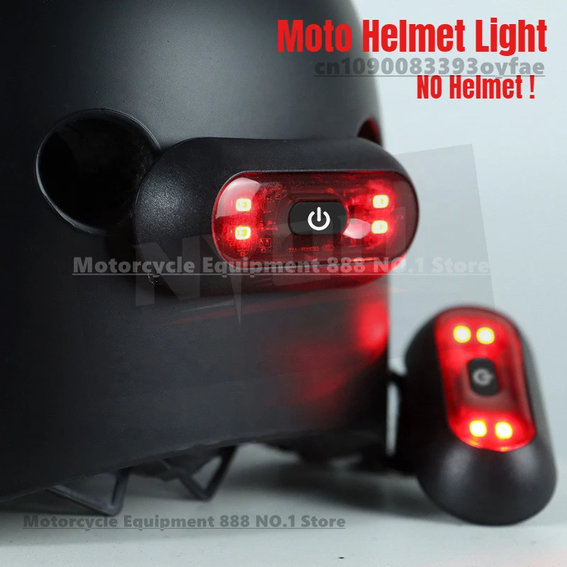 

Moto Helmet Light Bike Taillight Motorcycle Bicycle Helmet Safety Signal Warning Rear Lamp Waterproof LED Light Luces Para Casco